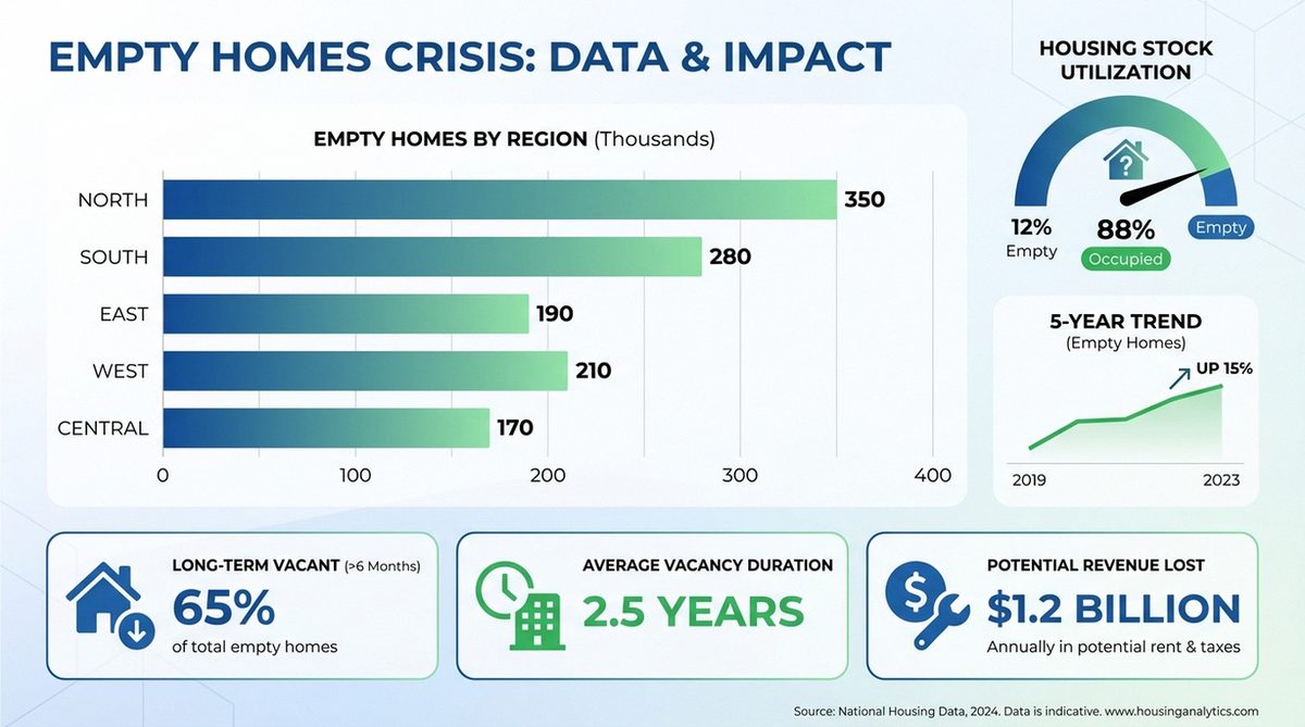 Empty homes statistics UK - Boarded up properties data